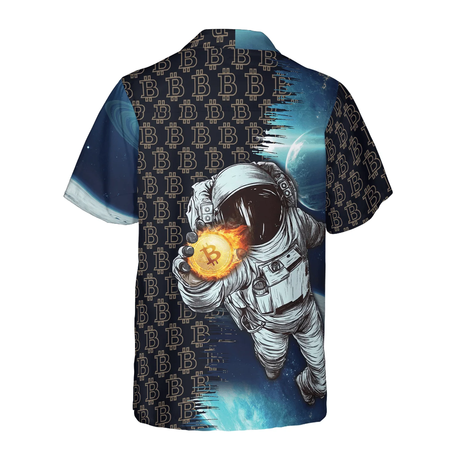 Bitcoin Astronaut Hawaiian Shirt For Summer, Colorful Hawaiian Shirt Outfit For Men Women, Gift For Friend, Team, Family - Image 2