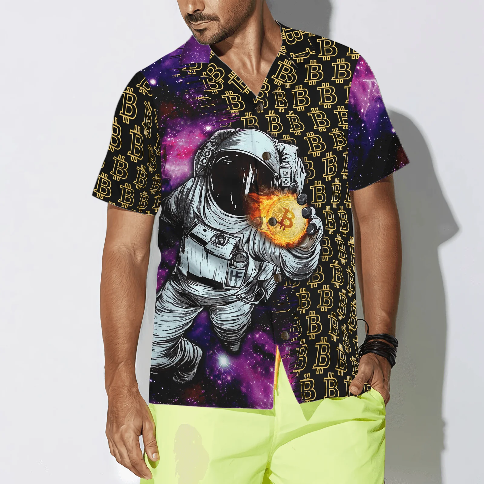 Bitcoin Hawaiian Shirt For Summer, Colorful Hawaiian Shirt Outfit For Men Women, Gift For Friend, Team, Family - Image 4