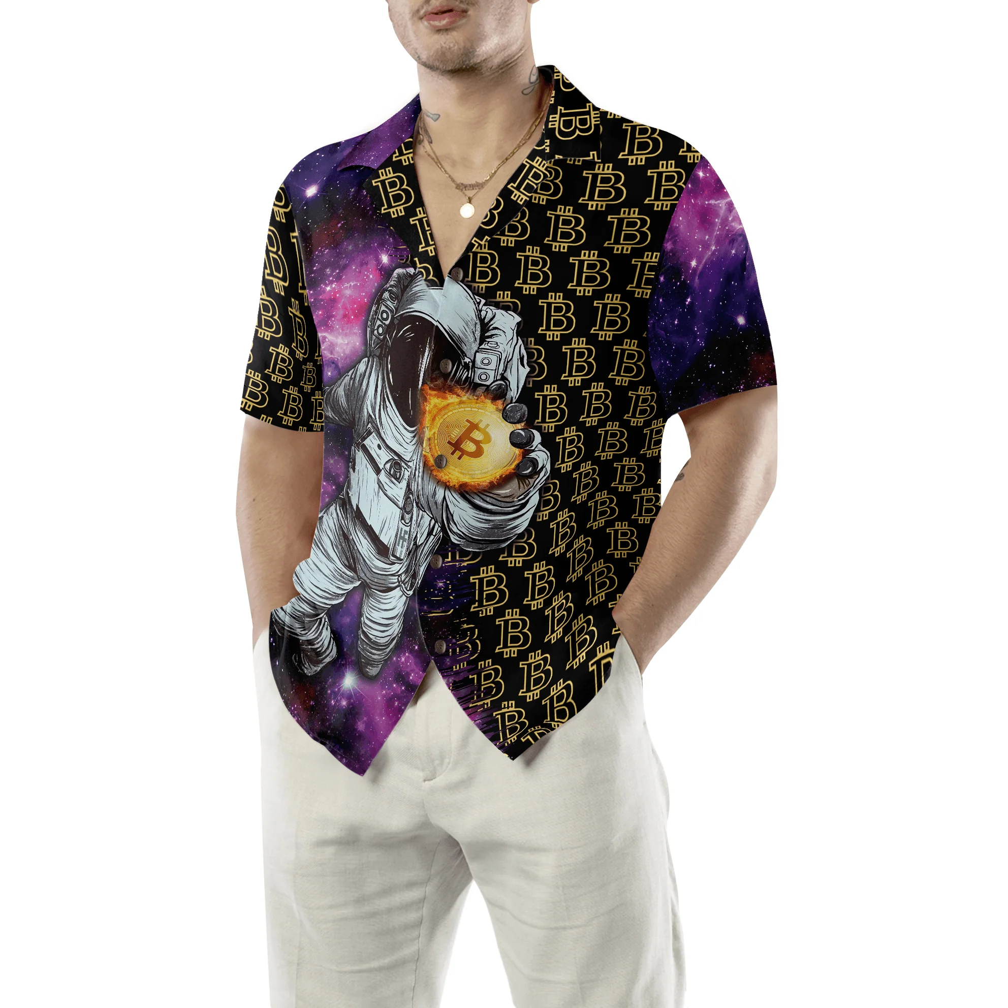 Bitcoin Hawaiian Shirt For Summer, Colorful Hawaiian Shirt Outfit For Men Women, Gift For Friend, Team, Family - Image 5