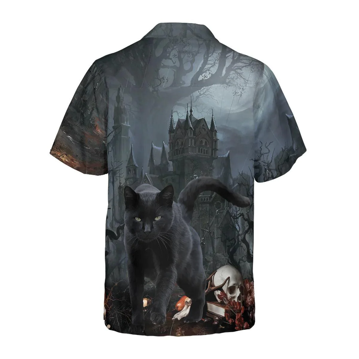 Black Cat Hawaiian Shirt, Black Cat In Spooky, Halloween Shirt For Men And Women - Perfect Gift For Lover, Friend, Family - Image 2