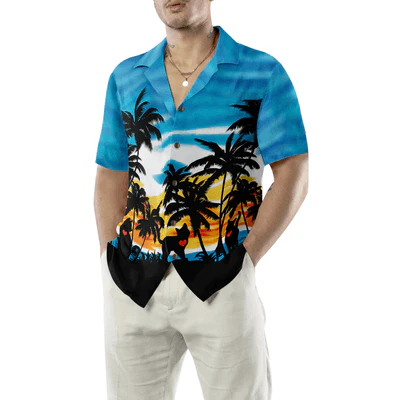Black Cat Hawaiian Shirt, Cat Love Sunset Shirt For Men - Perfect Gift For Men, Cat Lovers, Husband, Boyfriend, Friend, Family - Image 5