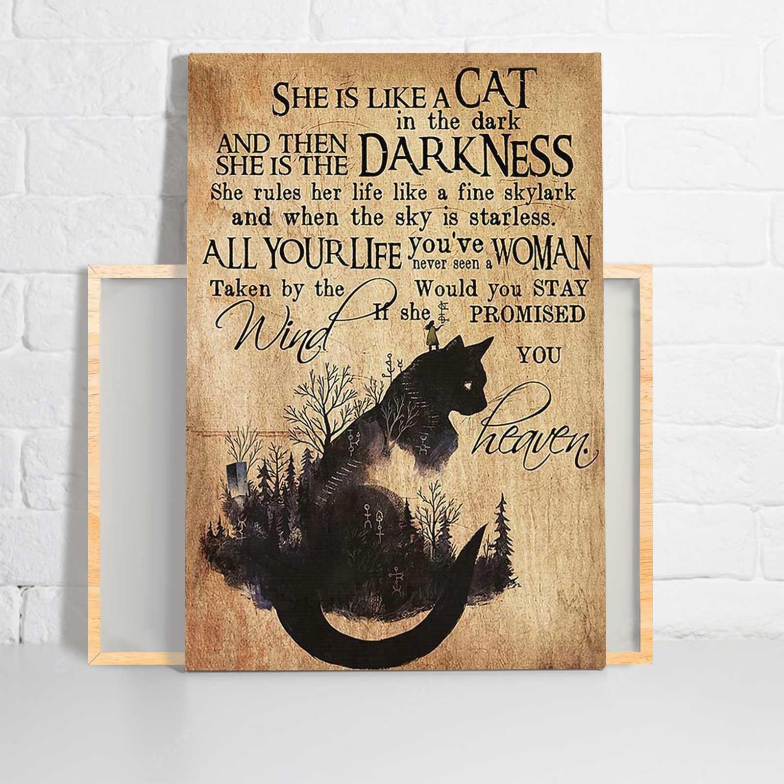 Black Cat Portrait Canvas - Black Cat She Is Like A Cat In The Dark And She Is Darkness - Perfect Gift For Black Cat Lovers, Cat Lovers, Owners - Image 2