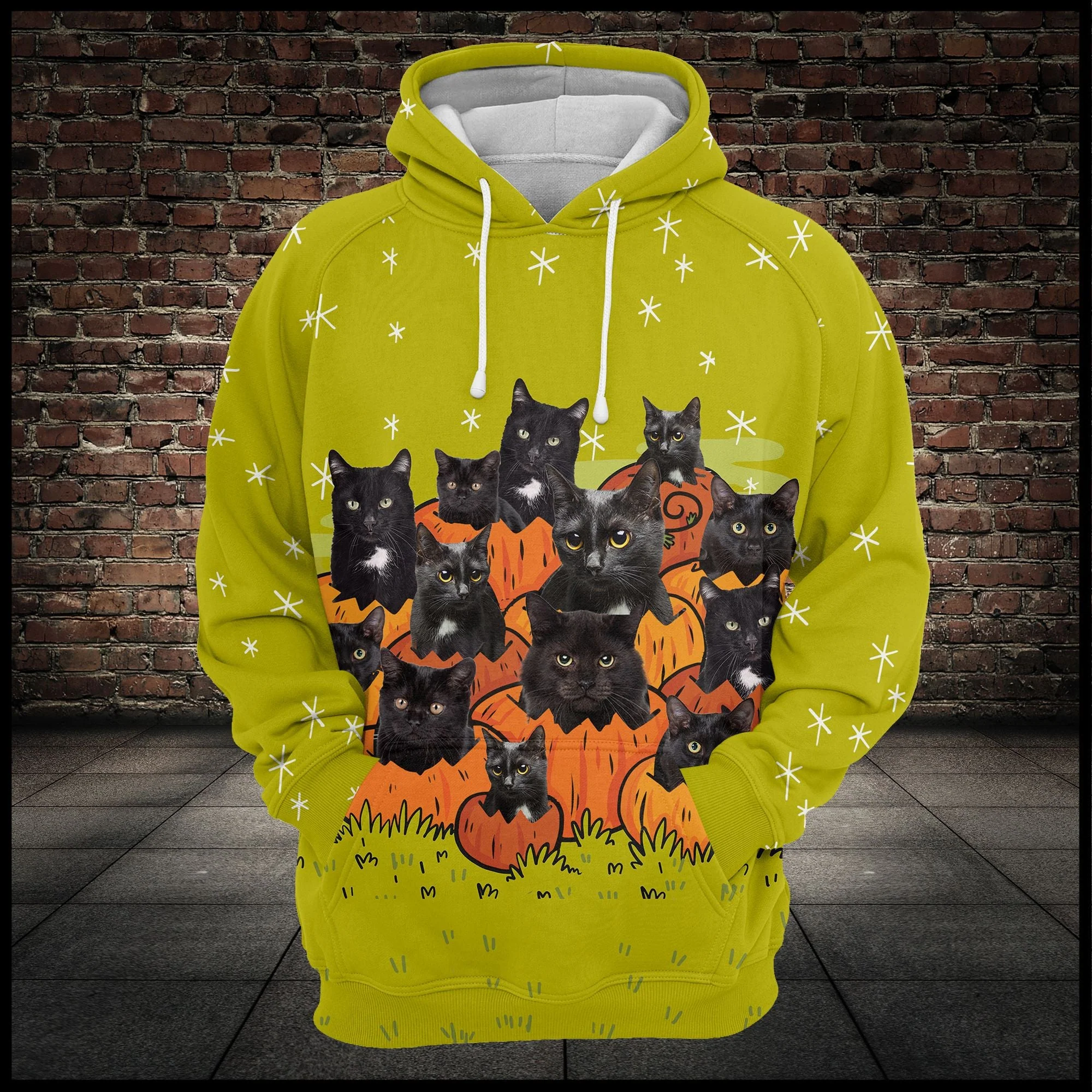 Black Cat Pumkin Pullover Premium Hoodie, Perfect Outfit For Men And Women On Christmas New Year Autumn Winter - Image 2