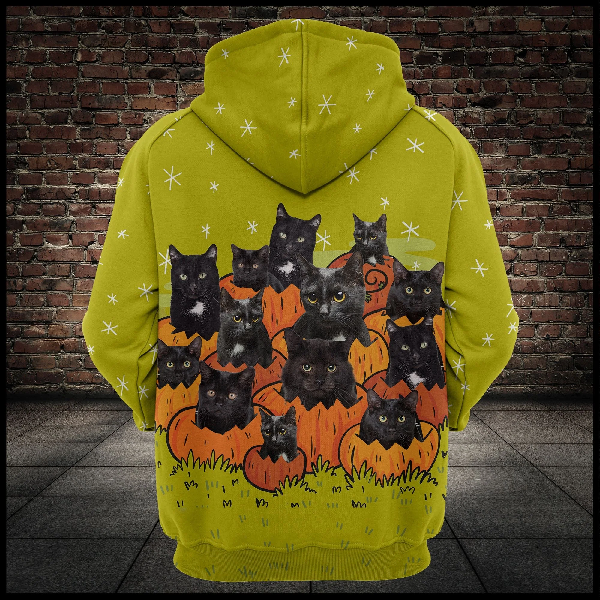 Black Cat Pumkin Pullover Premium Hoodie, Perfect Outfit For Men And Women On Christmas New Year Autumn Winter - Image 3