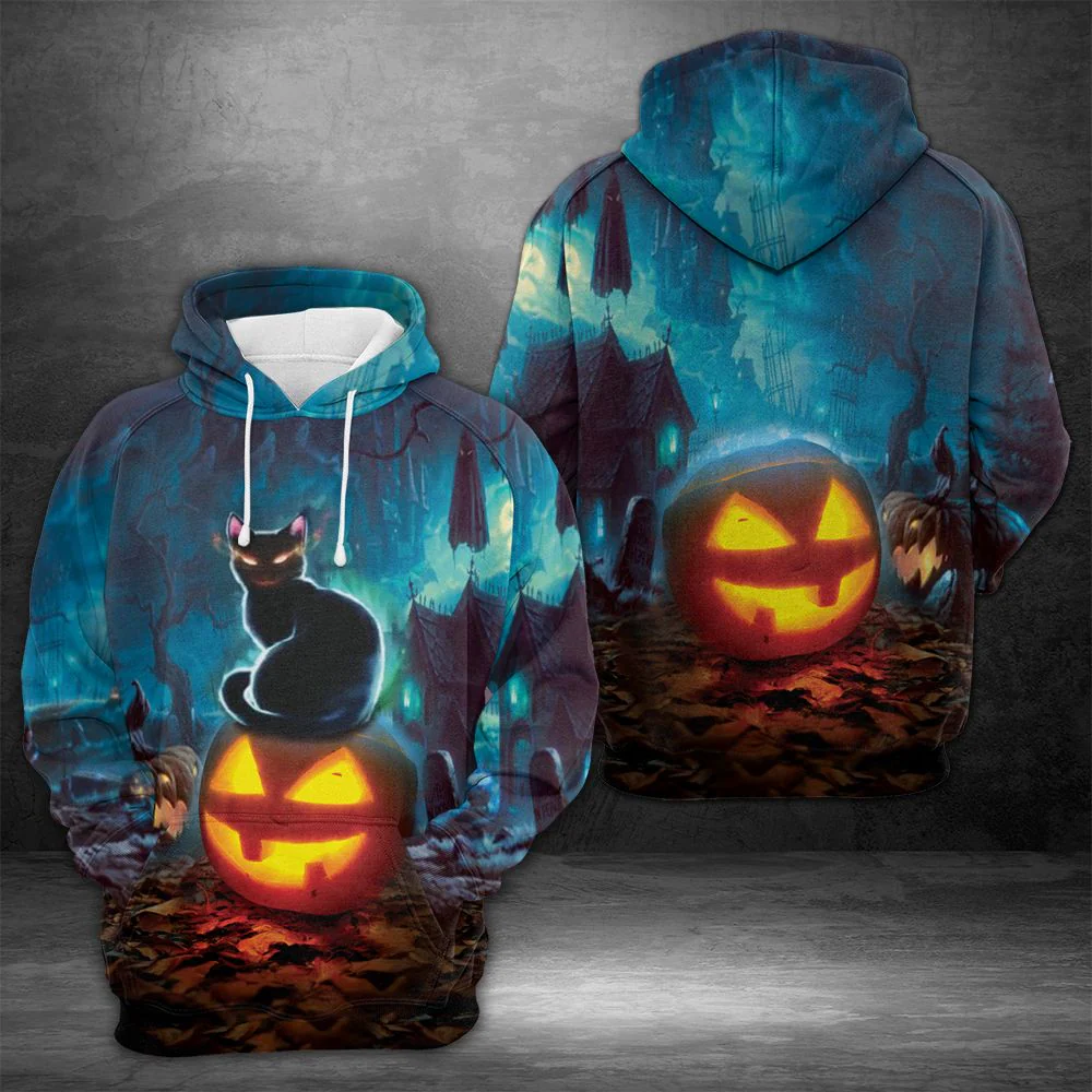 Black Cat Pumpkin Pullover Premium Hoodie, Perfect Outfit For Men And Women On Christmas New Year Autumn Winter