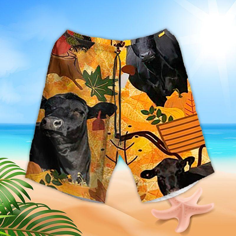 Black Cow Aloha Hawaiian Shirts For Summer, Autumn Pattern Hawaiian Set For Men Women, Thanksgiving Gift For Friend, Farmer, Harvest Day, Cow Lovers - Image 3