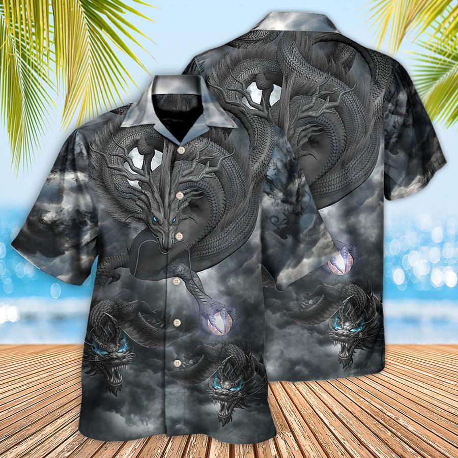 Black Dragon Hawaiian Shirt For Summer, Always Be A Dragon Hawaiian Shirts Outfit For Men Women, Dragon Lovers - Image 2