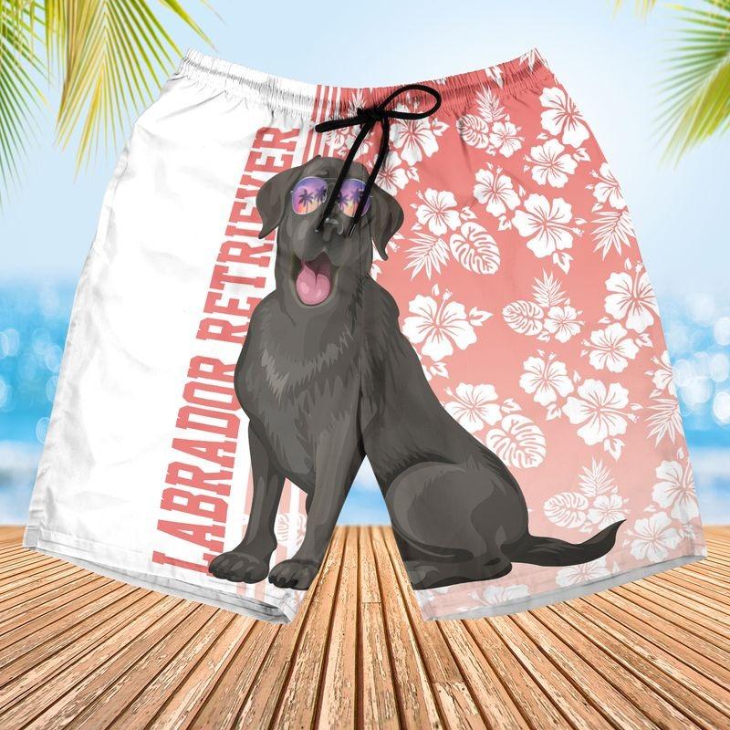 Black Labrador Retriever Aloha Hawaiian Shirt - Tropical Leaves Hawaiian Shirt, Labrador Sunglass Hawaiian Shirt For Men & Women, Labrador Lover