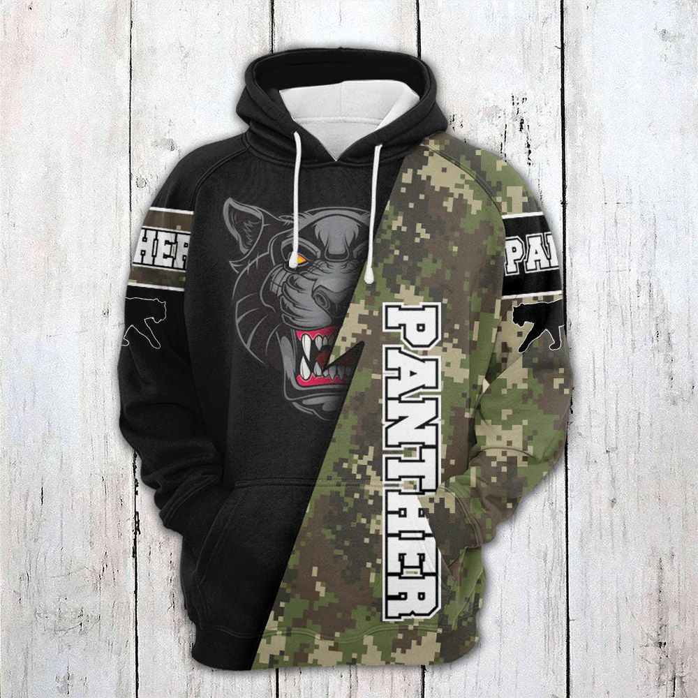 Black Panther Camo Pullover Premium Hoodie, Perfect Outfit For Men And Women On Christmas New Year Autumn Winter - Image 2