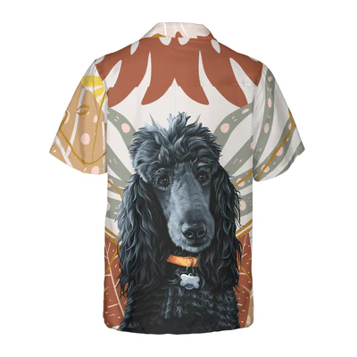 Black Poodle Hawaiian Shirt, The Brown Leaves Poodle Aloha Shirt - Perfect Gift For Poodle Lovers, Husband, Boyfriend, Friend, Family - Image 3