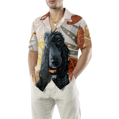 Black Poodle Hawaiian Shirt, The Brown Leaves Poodle Aloha Shirt - Perfect Gift For Poodle Lovers, Husband, Boyfriend, Friend, Family - Image 5