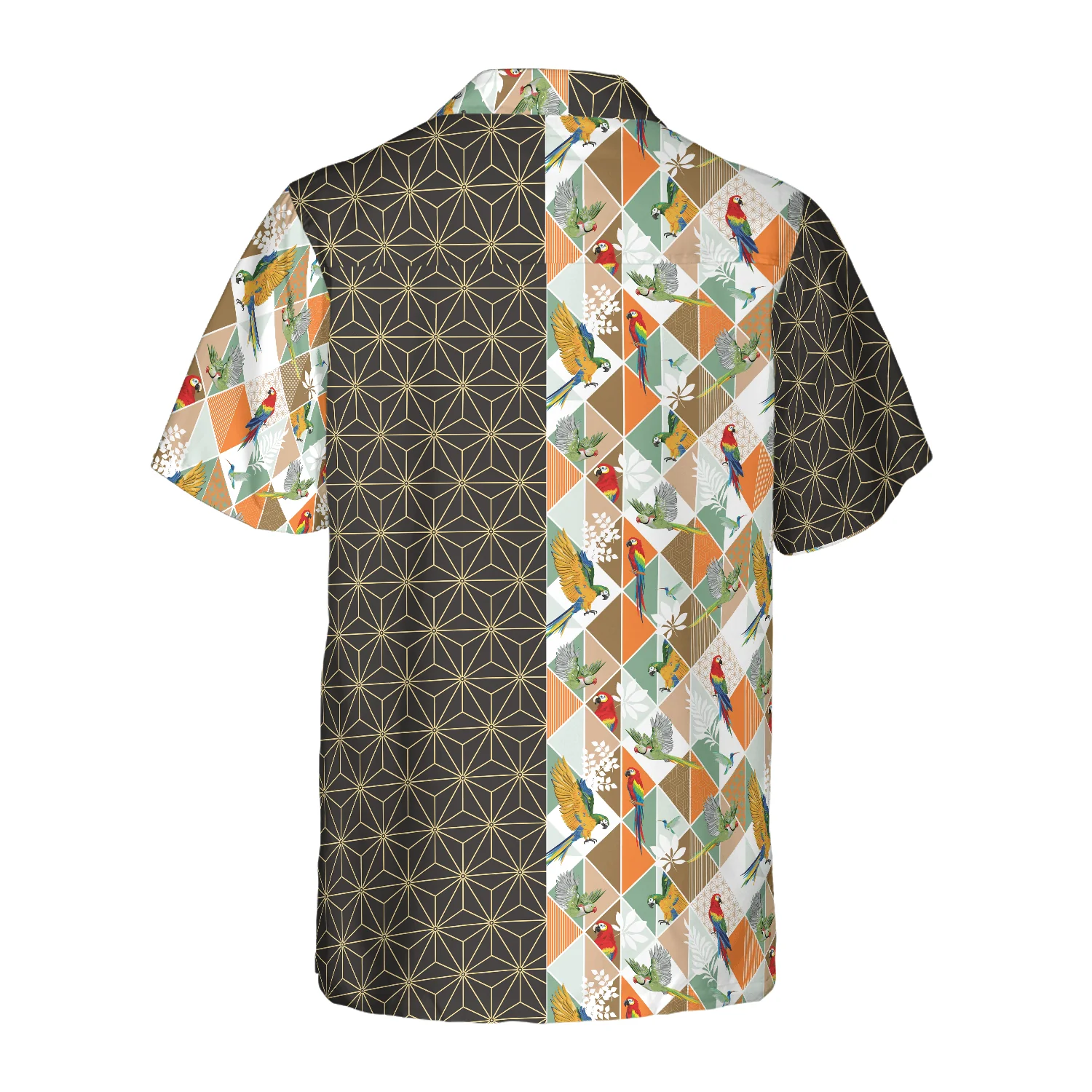 Bold Geometric Parrot Palm Hawaiian Shirt, Colorful Summer Aloha Shirts For Men Women, Perfect Gift For Husband, Wife, Boyfriend, Friend - Image 2
