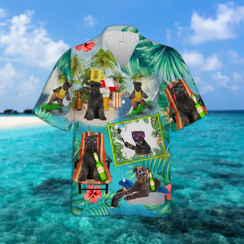 Bouvier des Flandres Hawaiian Shirt, Dog Surfing Tropical Summer Aloha Shirt For Men - Perfect Gift For Bouvier des Flandres Lovers, Friends, Family - Image 2