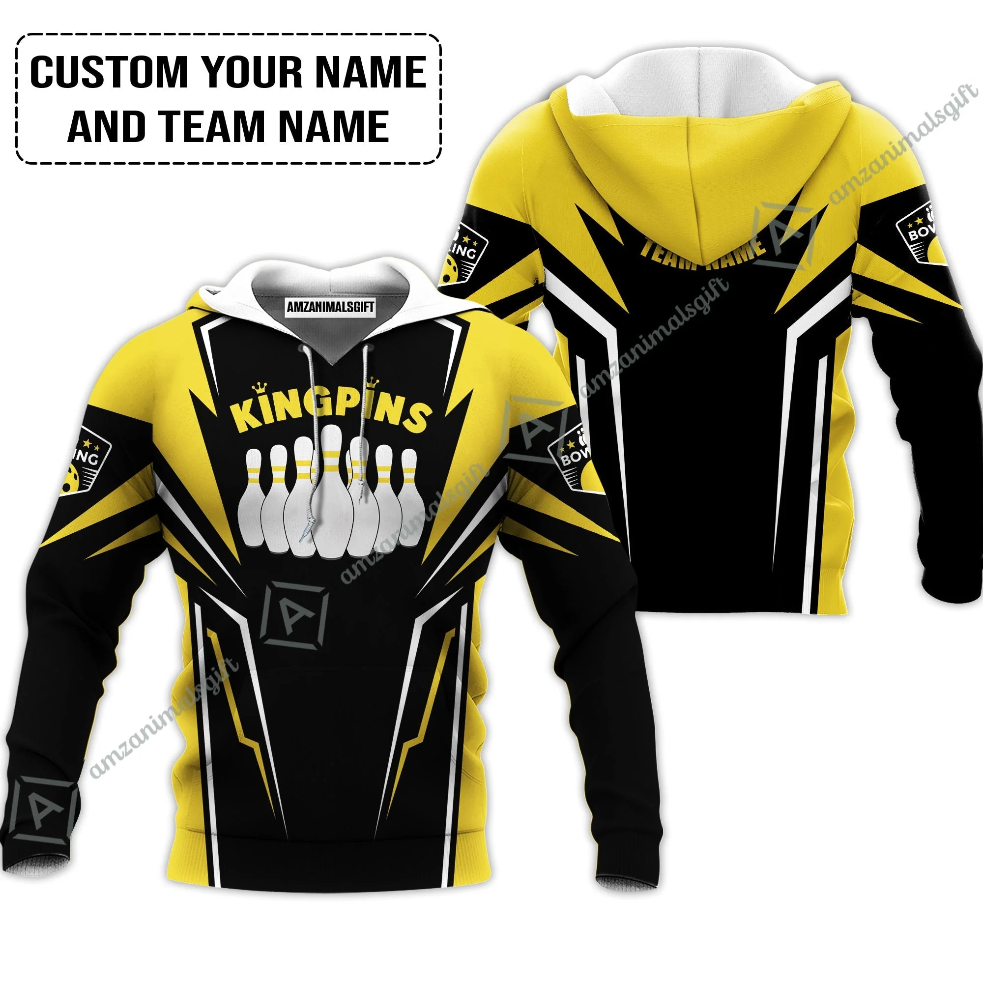 Bowling Custom Bowling Jersey - Custom Name King Pins Bowling Team Personalized Bowling Jersey - Image 5