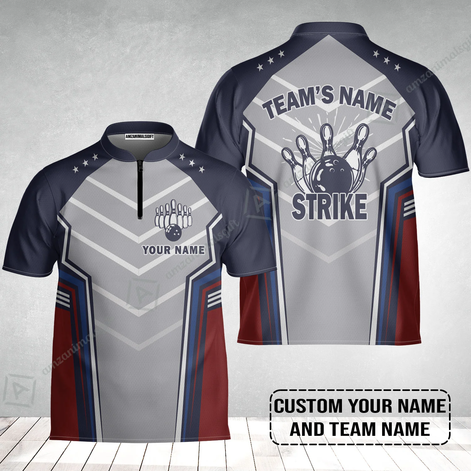 Bowling Custom Bowling Jersey - Custom Name Strike Custom Bowling Shirt Personalized Bowling Jersey - Image 2