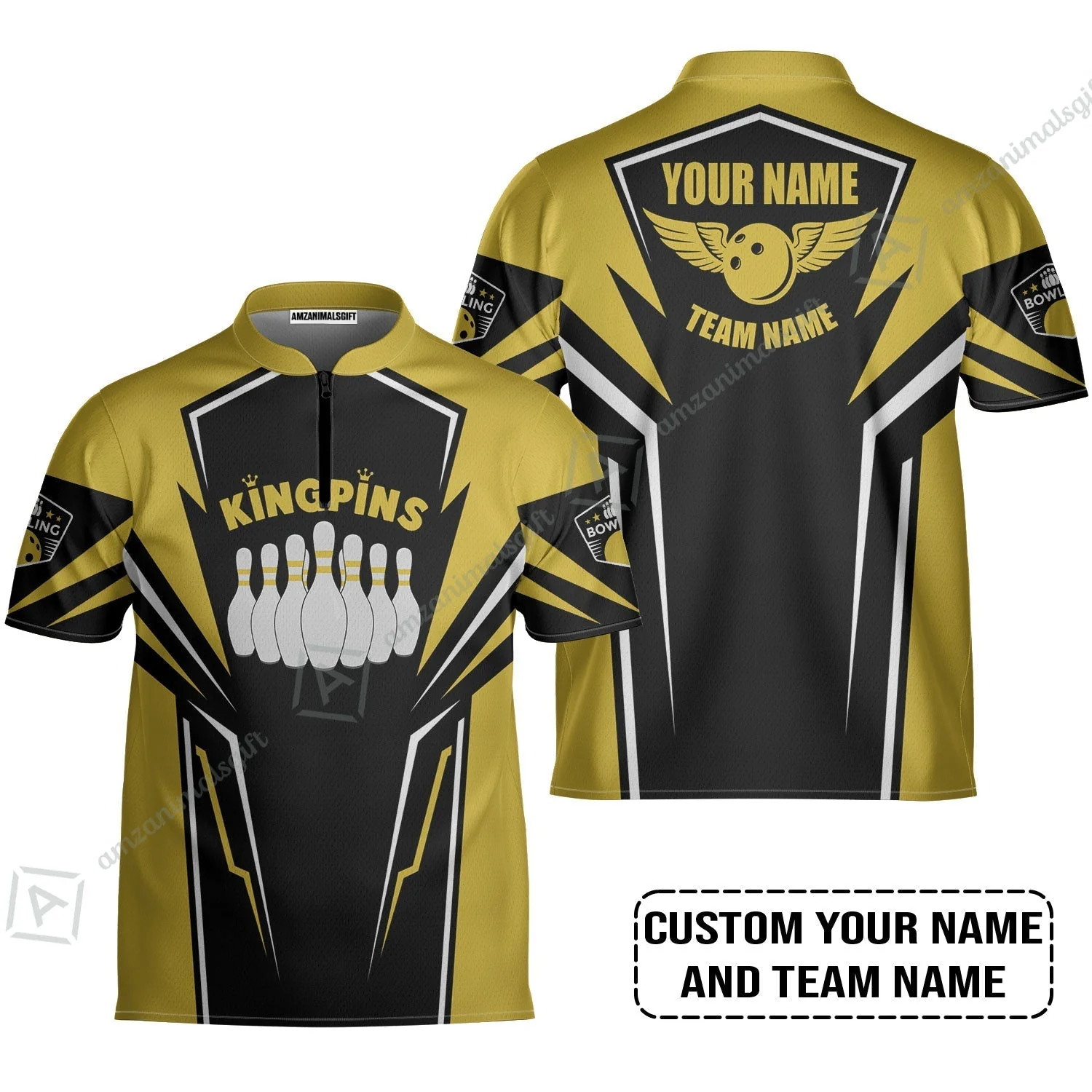 Bowling Custom Hoodie - Custom Name King Pins Bowling Team Personalized Hoodie - Image 3