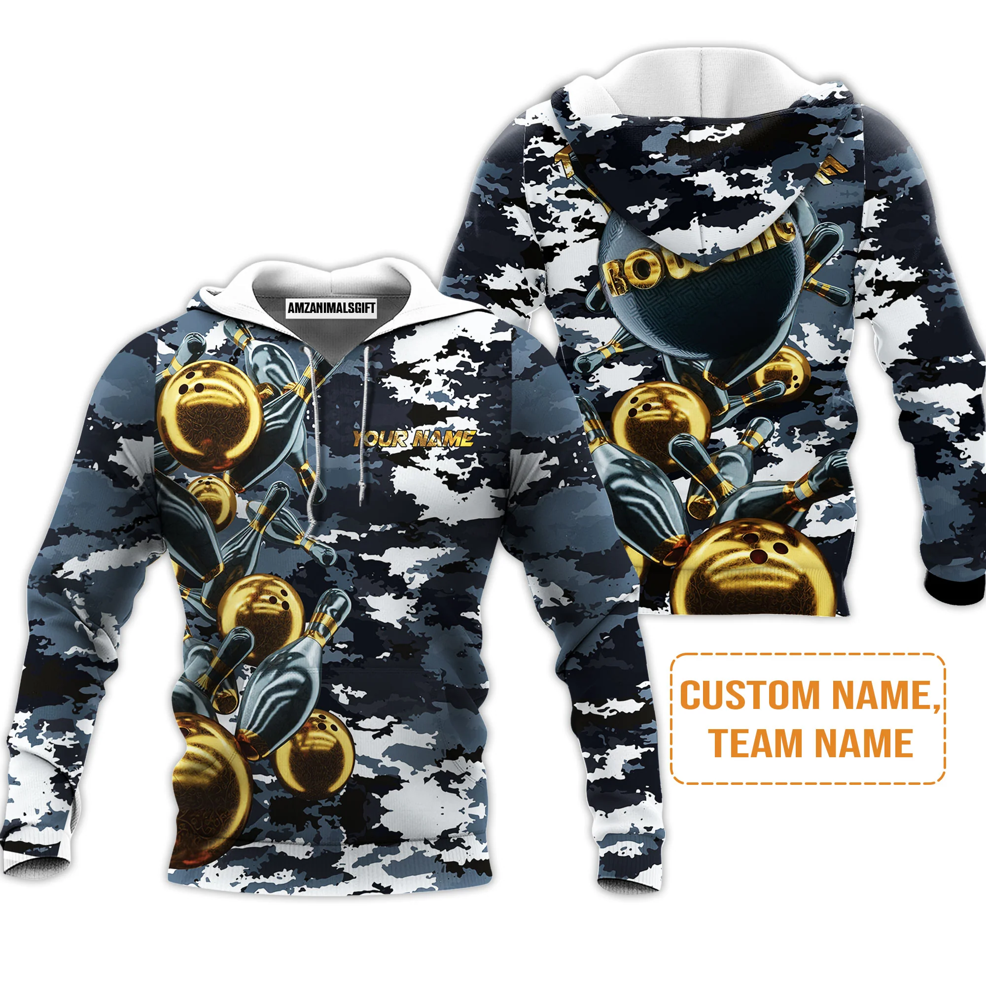 Bowling Custom Men Polo Shirt - Custom Bowling Shirt for Men Camo Navy Bowling Team Personalized Bowling Polo Shirt - Perfect Gift For Friend, Family - Image 5
