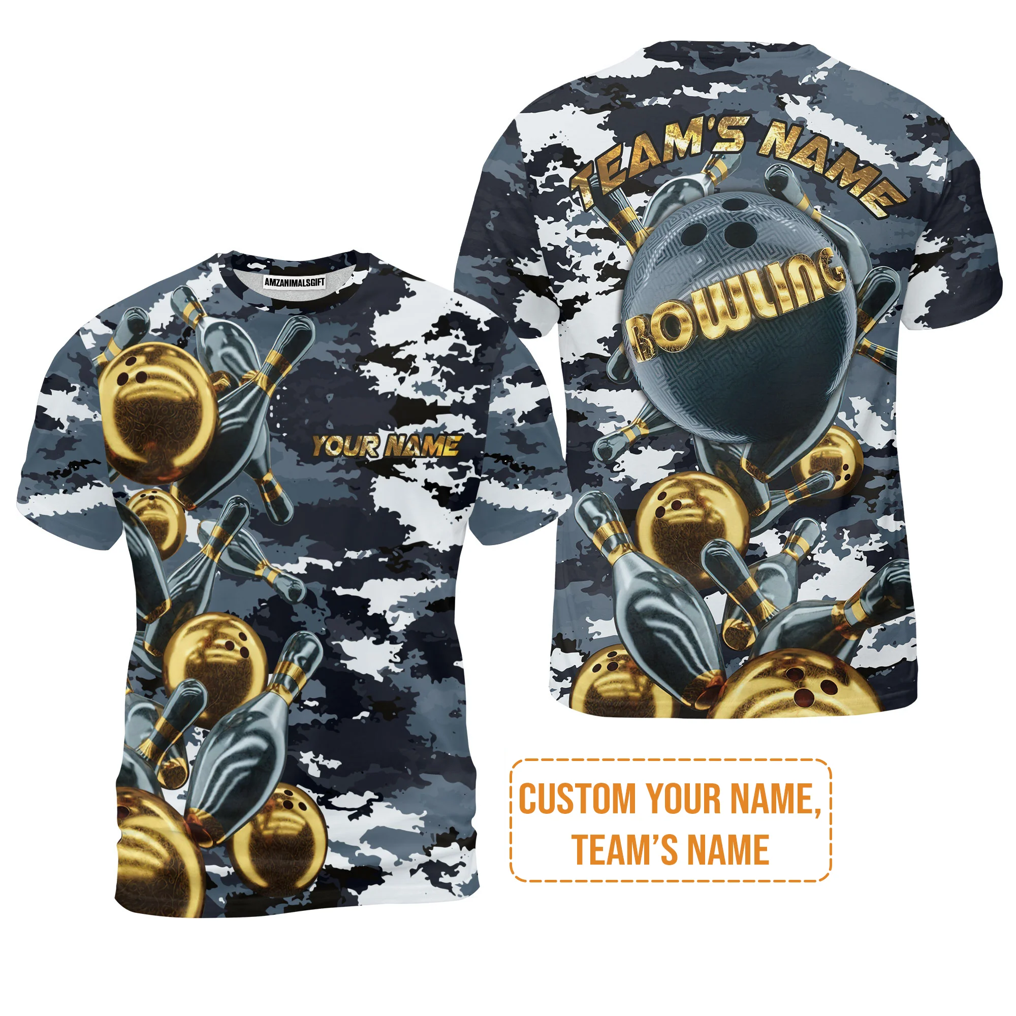 Bowling Custom Men Polo Shirt - Custom Bowling Shirt for Men Camo Navy Bowling Team Personalized Bowling Polo Shirt - Perfect Gift For Friend, Family - Image 7