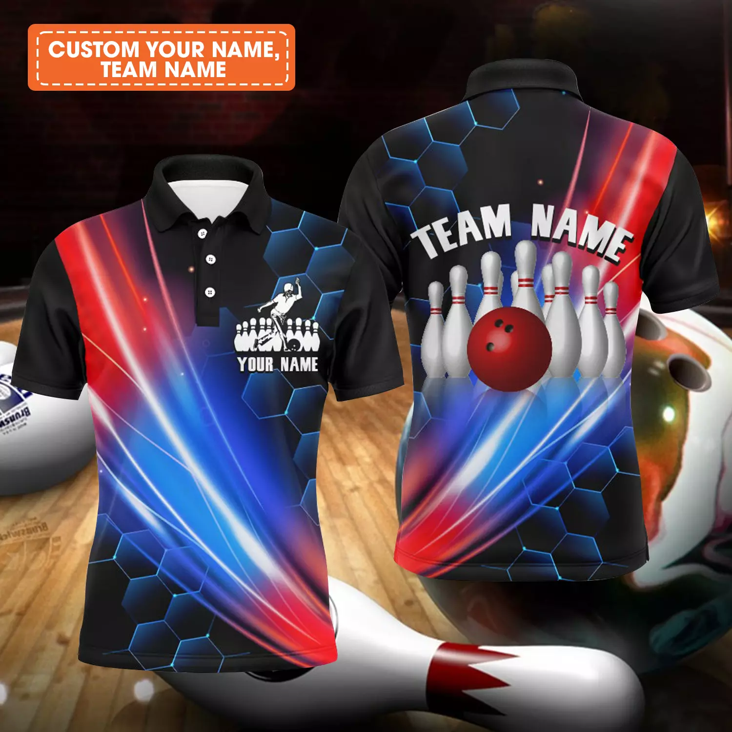 Bowling Custom Men Polo Shirt - Custom Bowling Shirt For Team Personalized Bowling Polo Shirt - Gift For Friend, Family