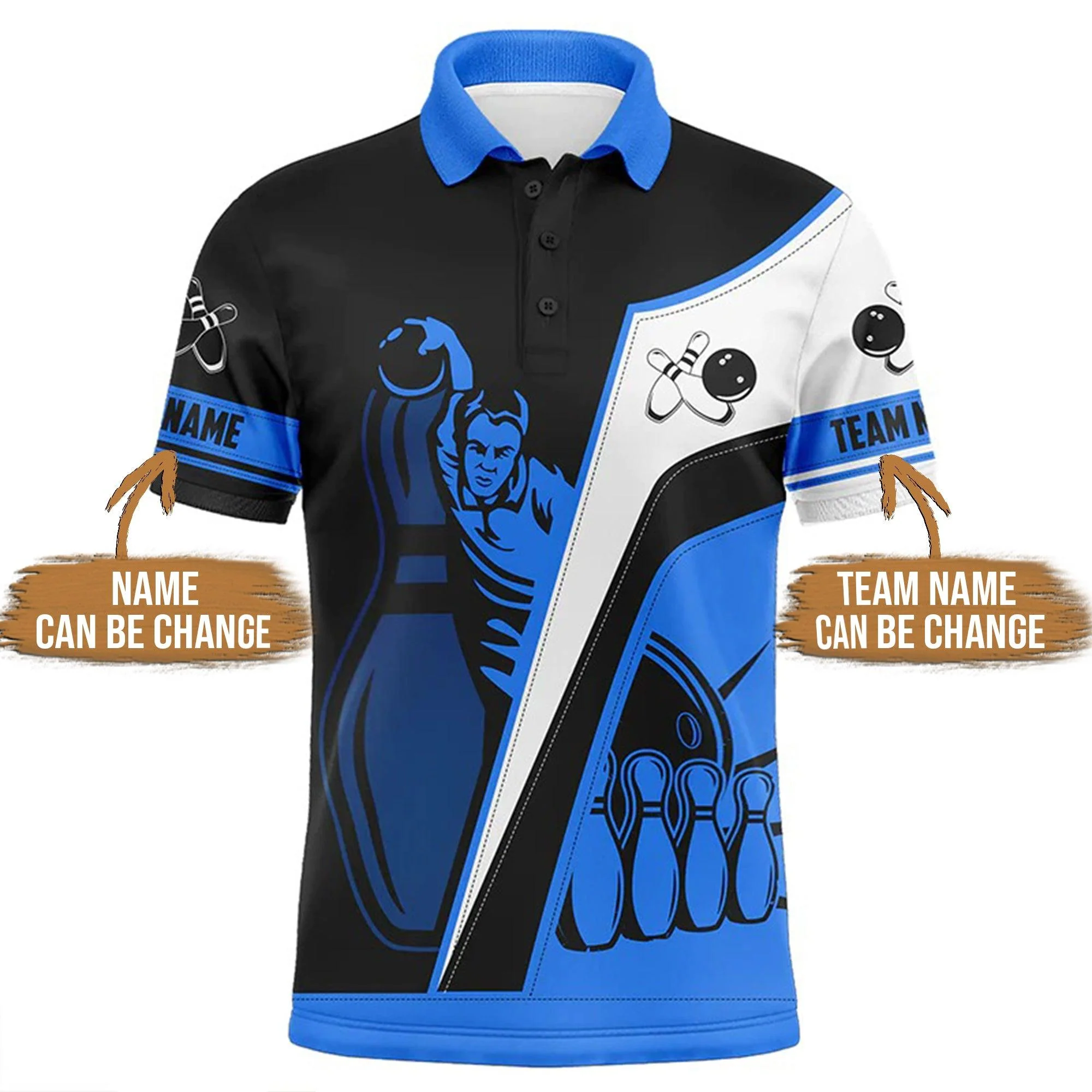 Bowling Custom Men Polo Shirt - Custom Bowling Team Multicolor Personalized Bowling Polo Shirt - Perfect Gift For Friend, Family - Image 3