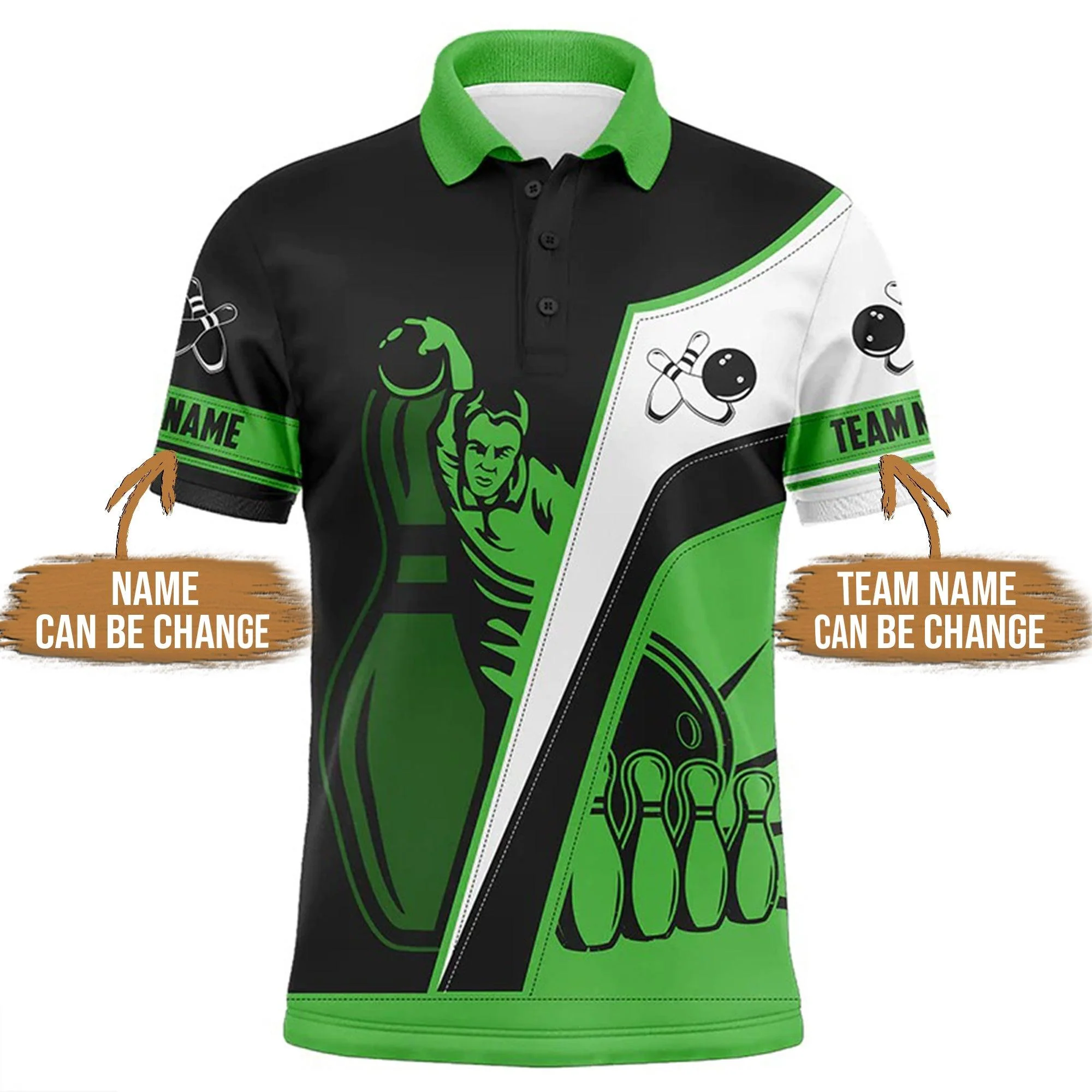 Bowling Custom Men Polo Shirt - Custom Bowling Team Multicolor Personalized Bowling Polo Shirt - Perfect Gift For Friend, Family - Image 4