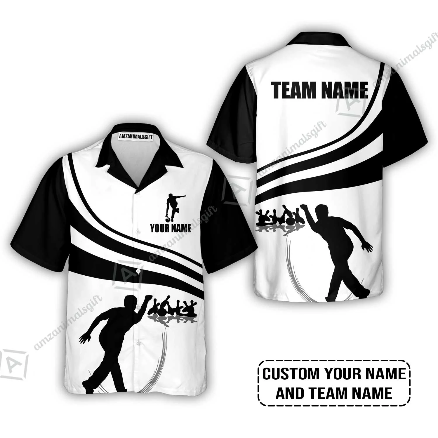 Bowling Custom Men Polo Shirt - Custom Name Black and Gold Men Bowlers Personalized Bowling Polo Shirt - Image 10