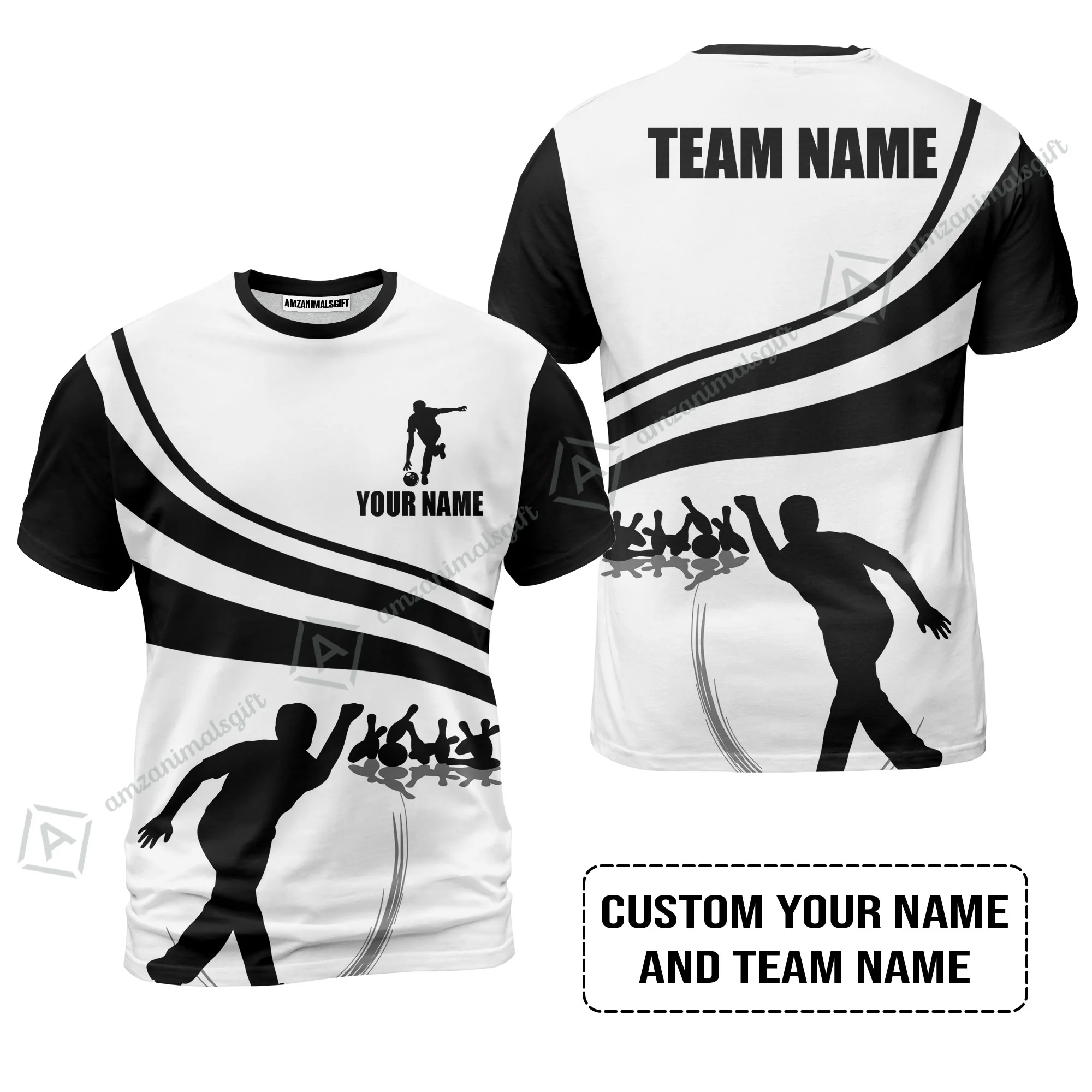 Bowling Custom Men Polo Shirt - Custom Name Black and Gold Men Bowlers Personalized Bowling Polo Shirt - Image 11