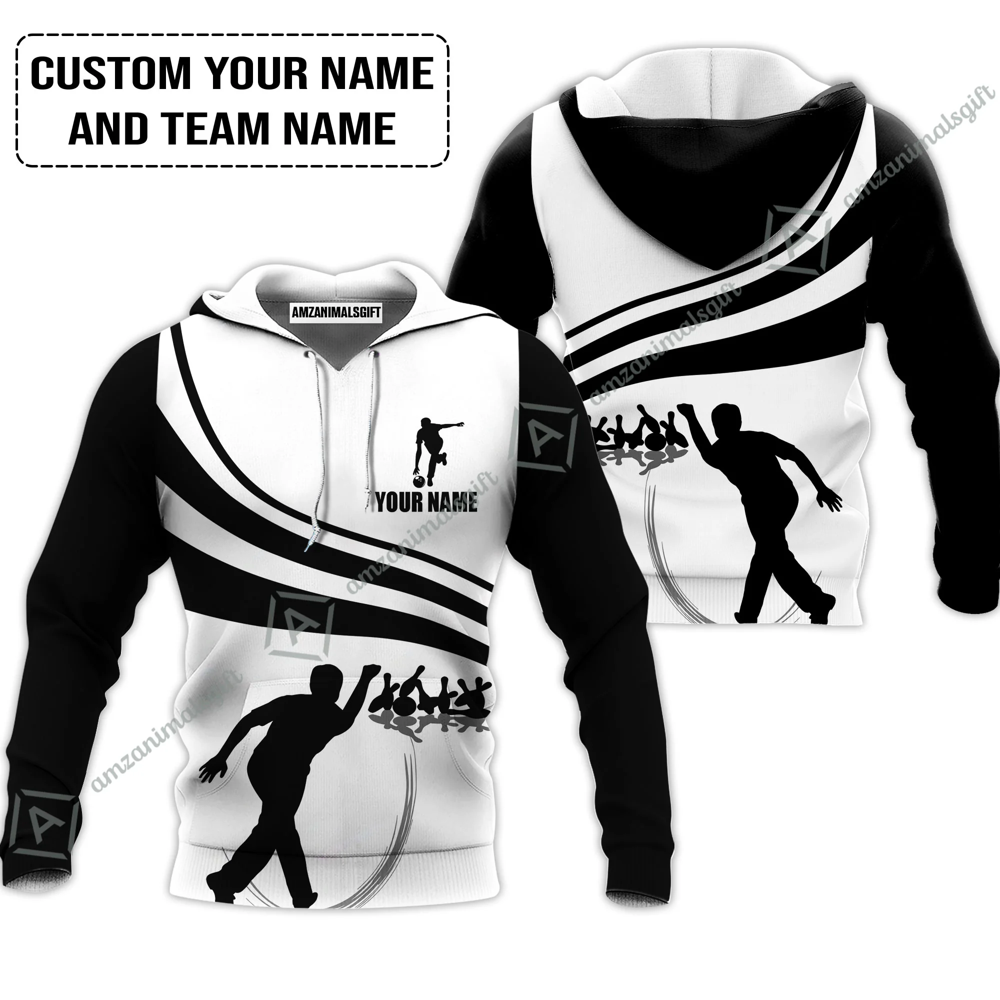 Bowling Custom Men Polo Shirt - Custom Name Black and Gold Men Bowlers Personalized Bowling Polo Shirt - Image 6