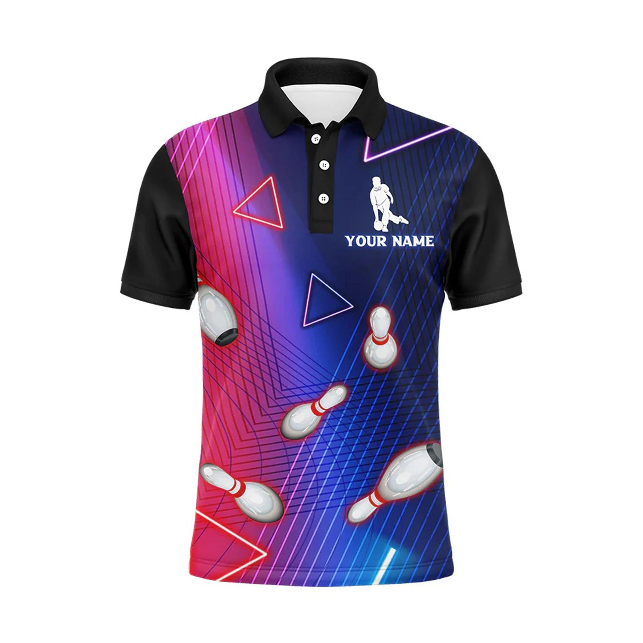 Bowling Custom Men Polo Shirt - Custom Name Navy Bowling Shirt For Men Personalized Bowling Polo Shirt - Perfect Gift For Friend, Family - Image 2