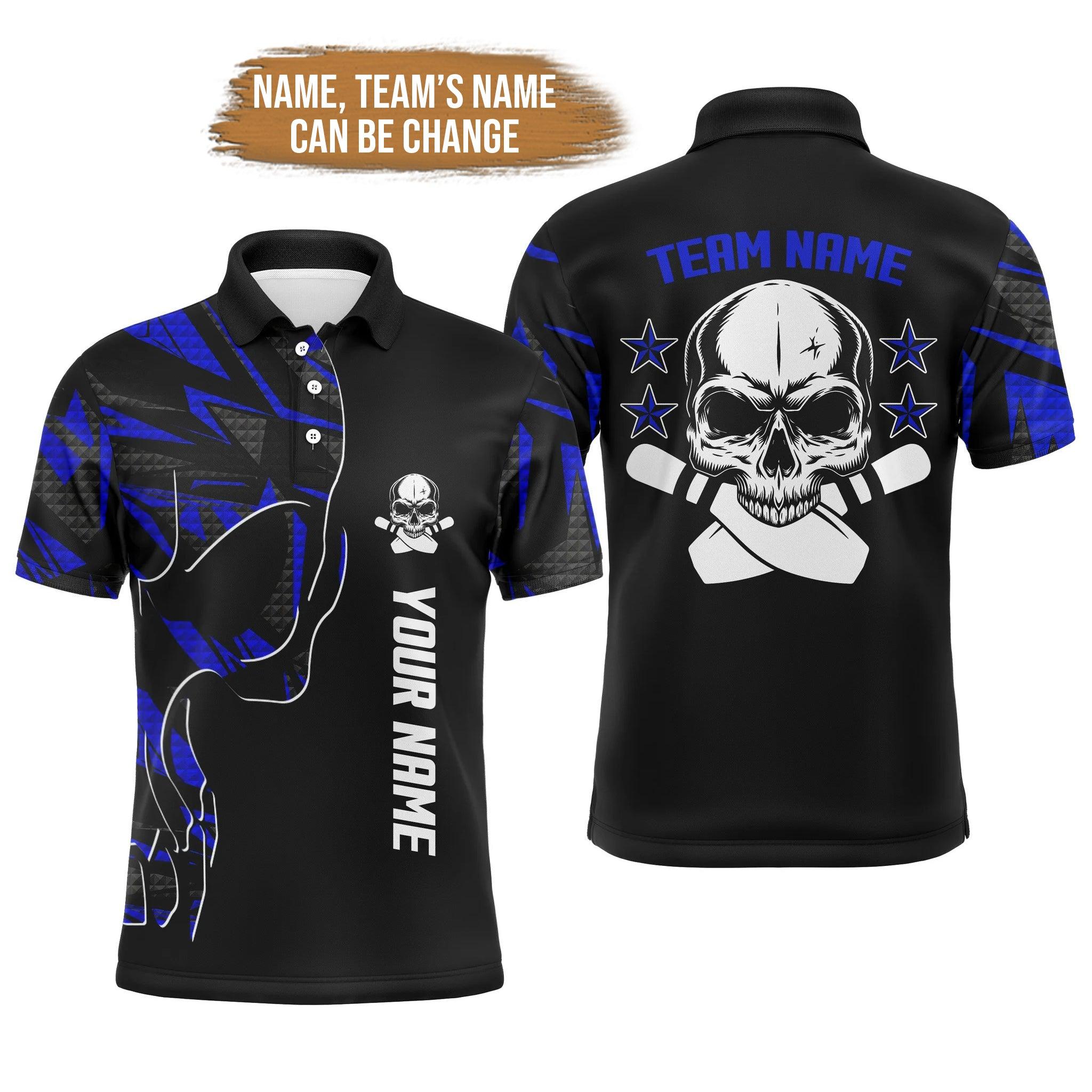 Bowling Custom Men Polo Shirt - Custom Name Skull Personalized Bowling Polo Shirt - Gift For Friend, Family - Image 7