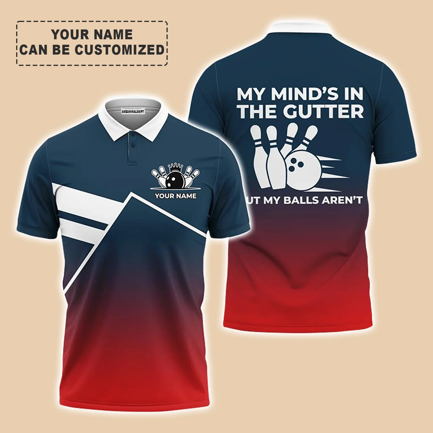 Bowling Custom Men Polo Shirts - Custom Name Bowling Polo Shirts, Personalized Bowling Men Polo Shirts - Perfect Gift For Bowlers Friend, Family - Image 2