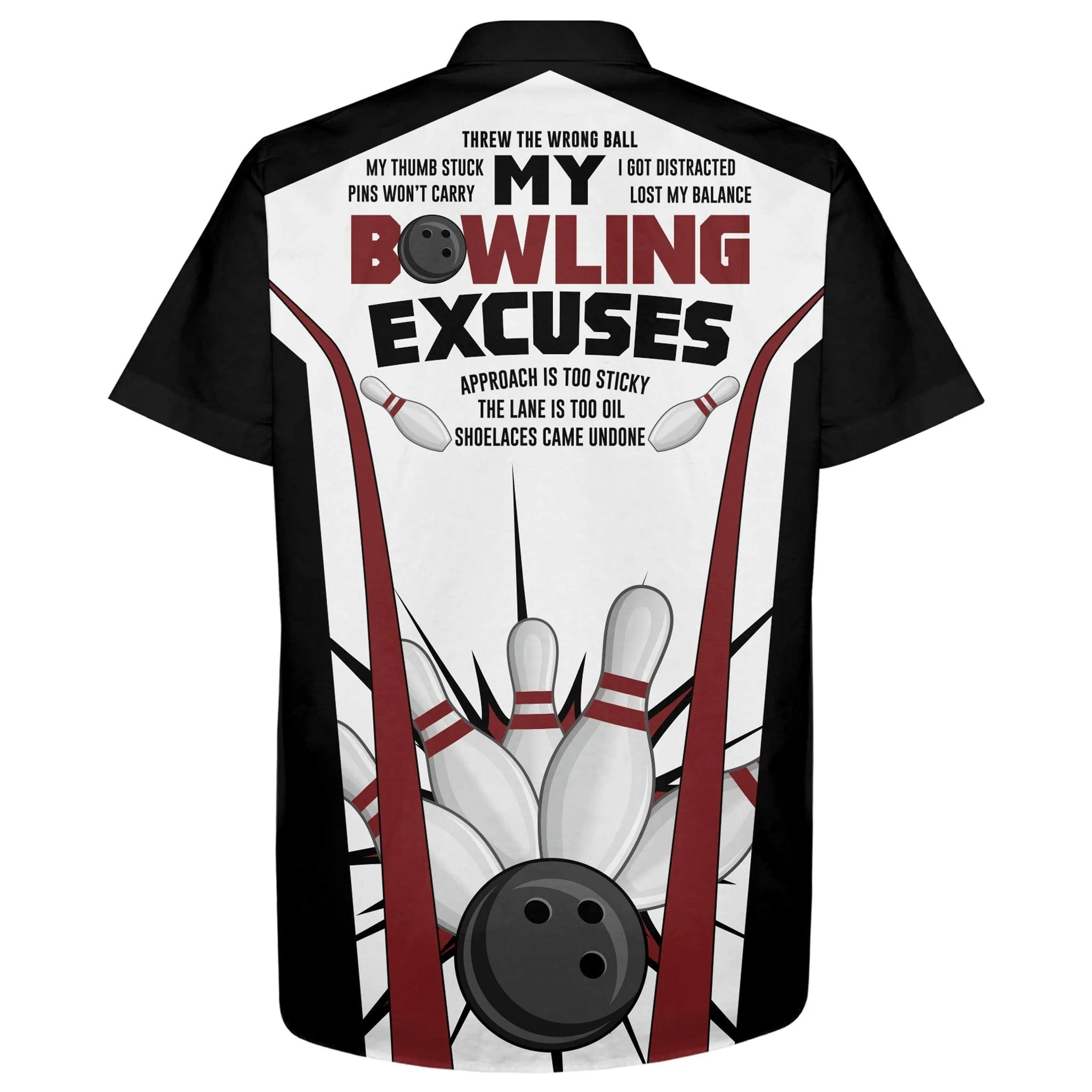 Bowling Custom Name Hawaiian Shirt, Funny Bowling Excuses Personalized Hawaiian Shirts For Men Women, Team, Bowling Lovers, Bowlers - Image 3