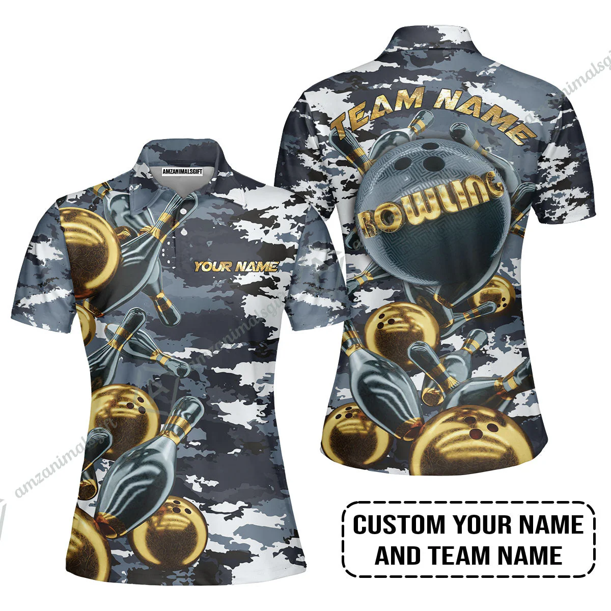 Bowling Custom Sweatshirt - Custom Name Camo Navy Bowling Personalized Sweatshirt - Image 7