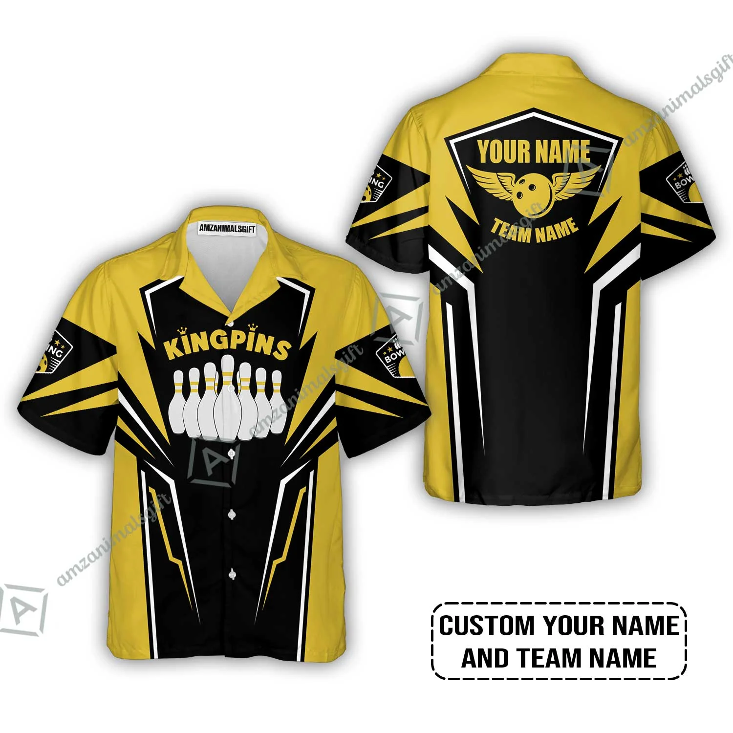 Bowling Custom Sweatshirt - Custom Name King Pins Bowling Team Personalized Sweatshirt - Image 9