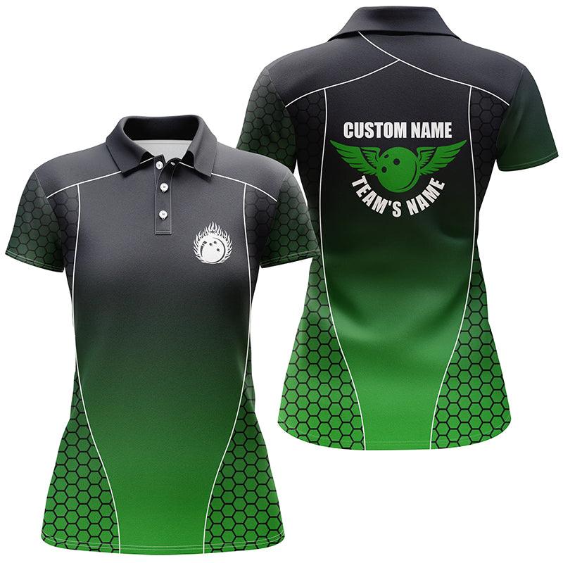 Bowling Custom Women Polo Shirt - Custom Name Flaming Ball Bowling Team Personalized Bowling Polo Shirt - Gift For Friend, Family, Bowling Lovers - Image 4