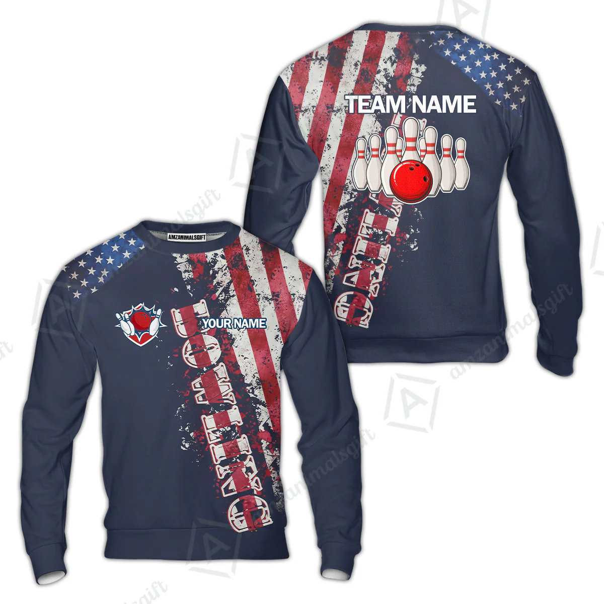 Bowling Custom Women Polo Shirt - Custom Name Patriotic American Flag Bowling Personalized Bowling Jersey Polo Shirts - Uniforms For Bowlers - Image 11