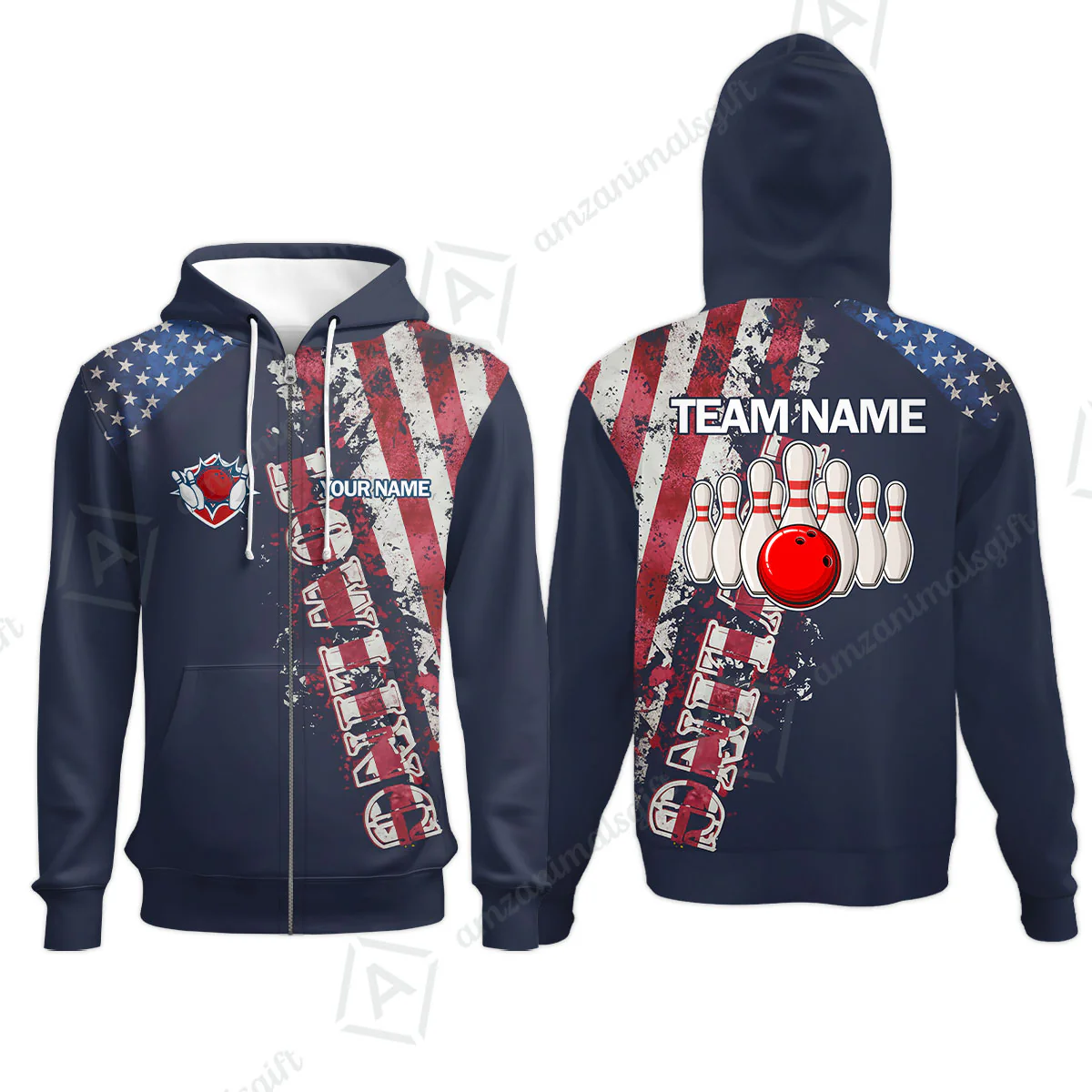 Bowling Custom Women Polo Shirt - Custom Name Patriotic American Flag Bowling Personalized Bowling Jersey Polo Shirts - Uniforms For Bowlers - Image 12