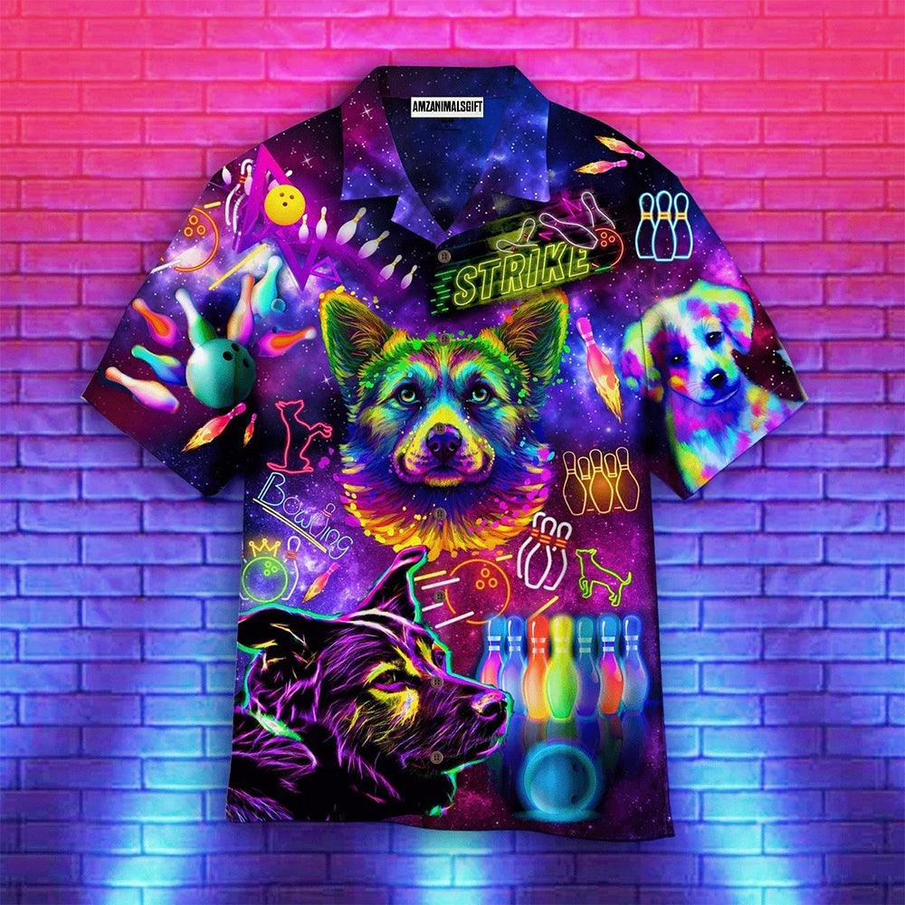 Bowling Hawaiian Shirt, Bowling Rolling With My Dog Homies Galaxy Aloha Hawaiian Shirts For Men and Women - Gift For Bowling Lovers, Friend, Family - Image 2
