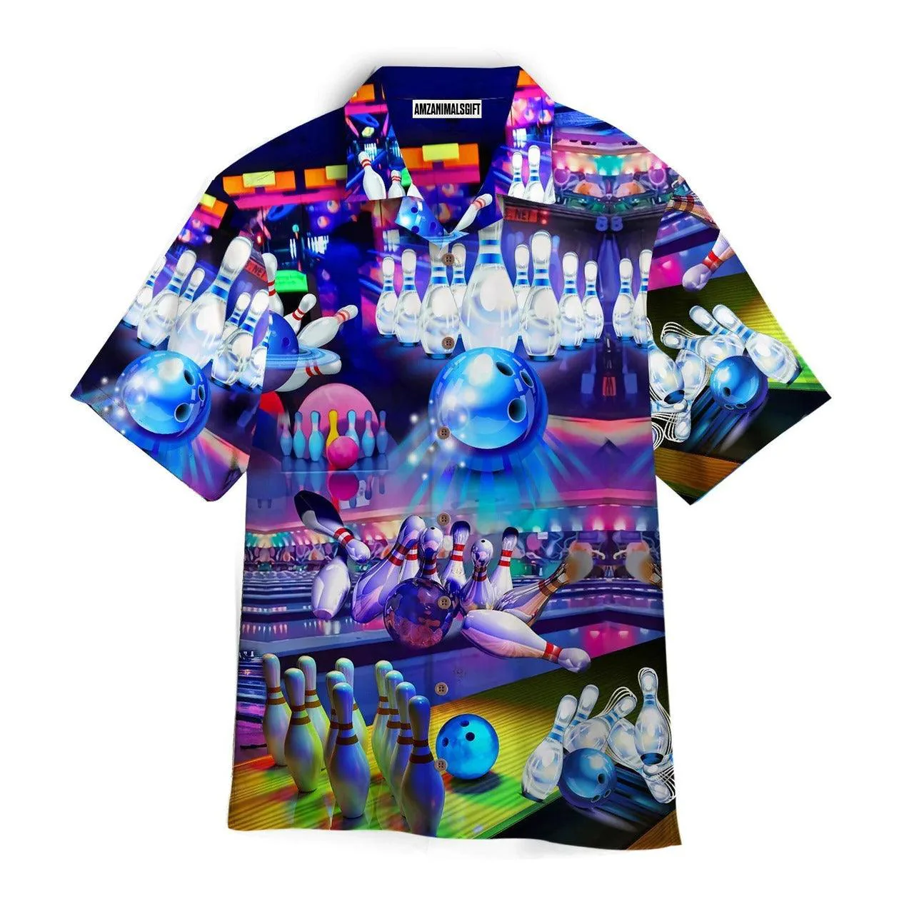 Bowling Hawaiian Shirt, Bowling Takes Balls Neon Aloha Hawaiian Shirts For Men and Women - Gift For Bowling Lovers, Friend, Family