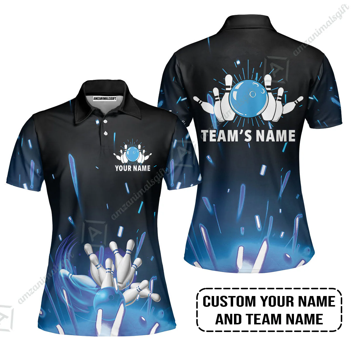 Bowling Jersey Custom Name - Blue Bowling Personalized Bowling Jersey - Gift For Friend, Family, Bowling Lovers - Image 7