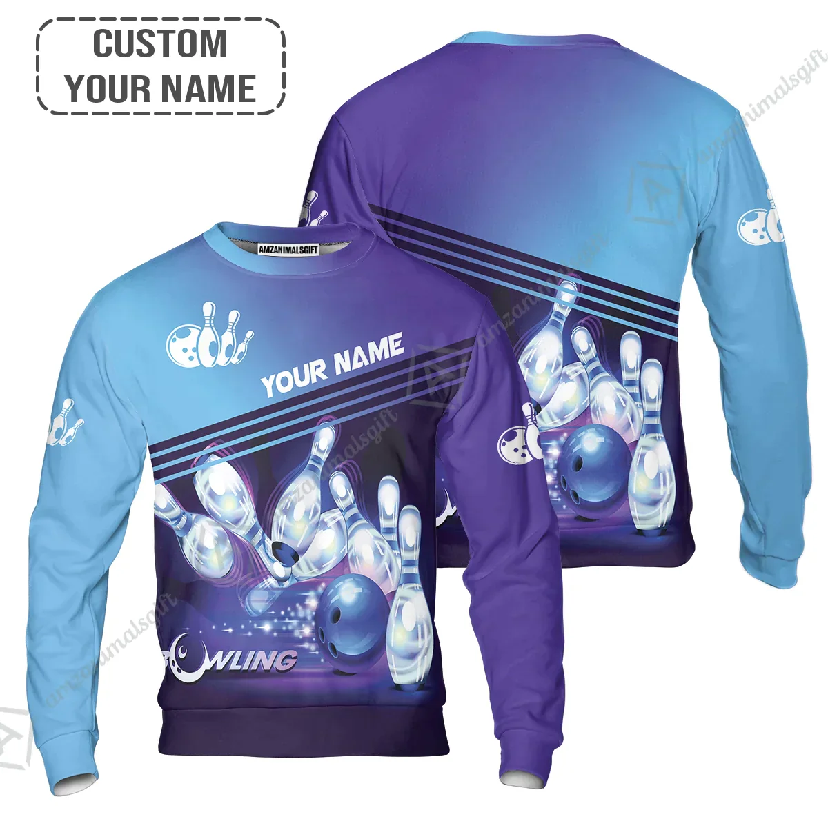 Bowling Jersey With Custom Name, Personalized Blue Bowling Jersey Shirt Uniform Players, Perfect Outfits For Bowling Lovers, Bowlers - Image 9