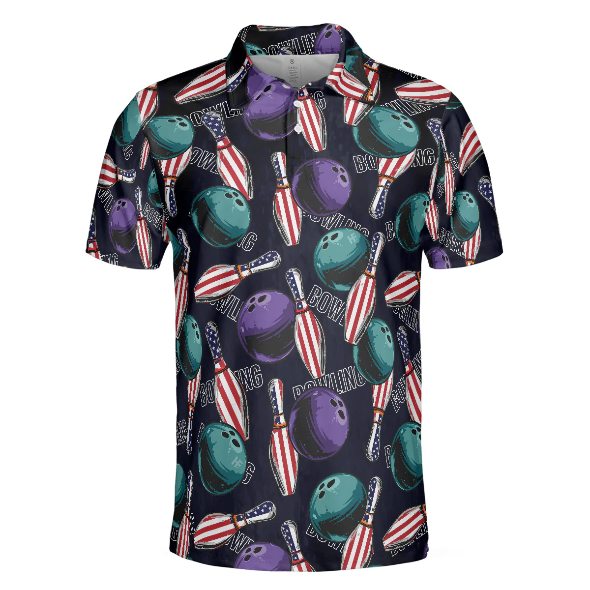 Bowling Men Polo Shirt - Bowling Is My Life Polo Shirt, American Flag Pattern Bowling Polo Shirt - Perfect Gift For Friend, Family, Bowling Lovers - Image 4