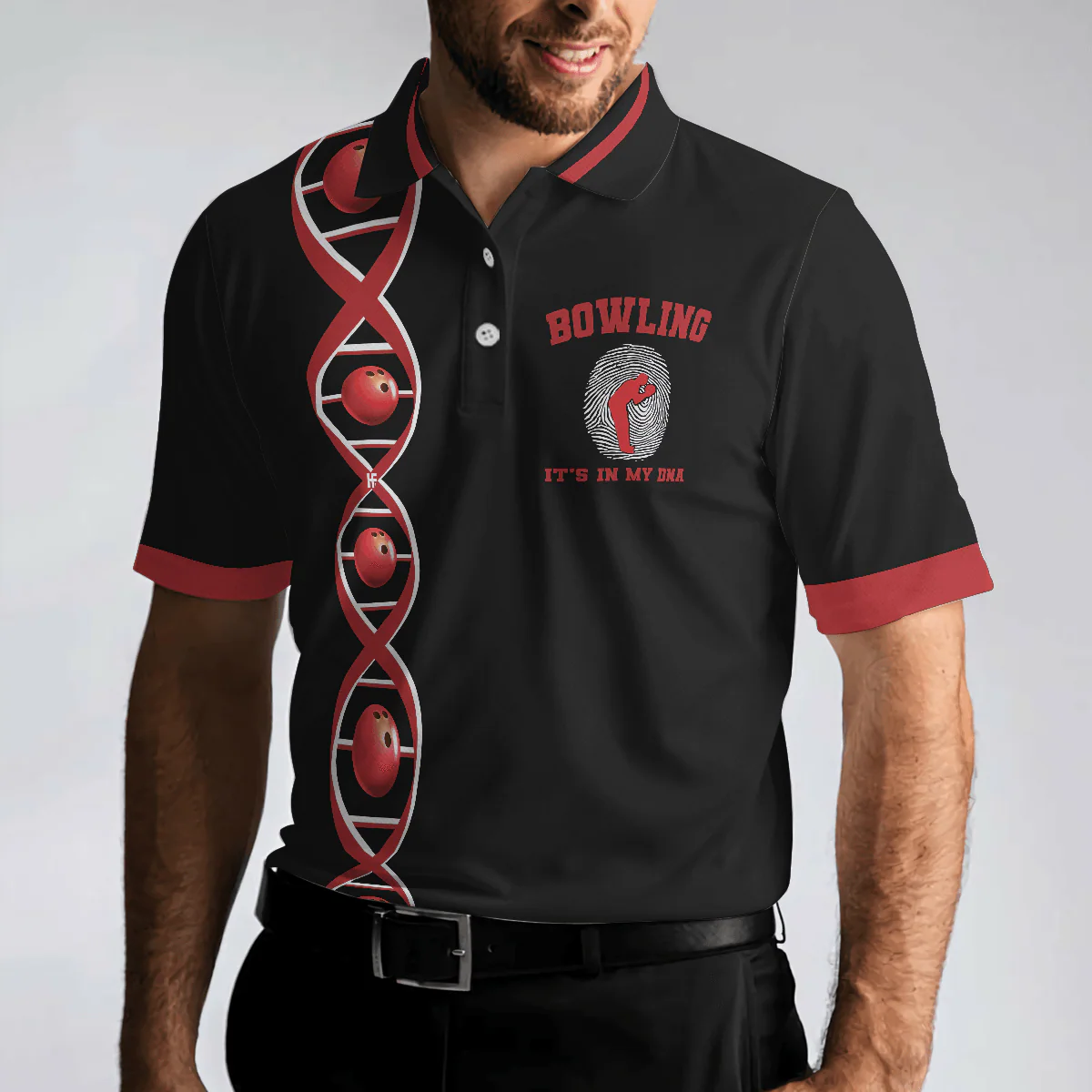 Bowling Men Polo Shirt - Bowling It's In My DNA Polo Shirt, Swag Bowling Polo Shirt - Perfect Gift For Friend, Family, Bowling Lovers - Image 5
