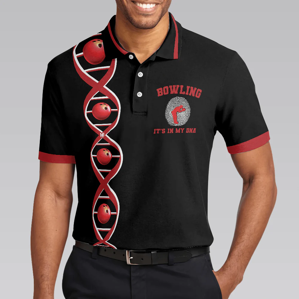 Bowling Men Polo Shirt - Bowling It's In My DNA Polo Shirt, Swag Bowling Polo Shirt - Perfect Gift For Friend, Family, Bowling Lovers - Image 6