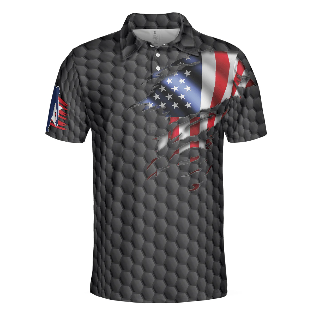 Bowling Men Polo Shirt - Bowling Pin American Flag Polo Shirt, Black Ten Pin Bowling Polo Shirt - Gift For Friend, Family, Bowling Lovers - Image 4