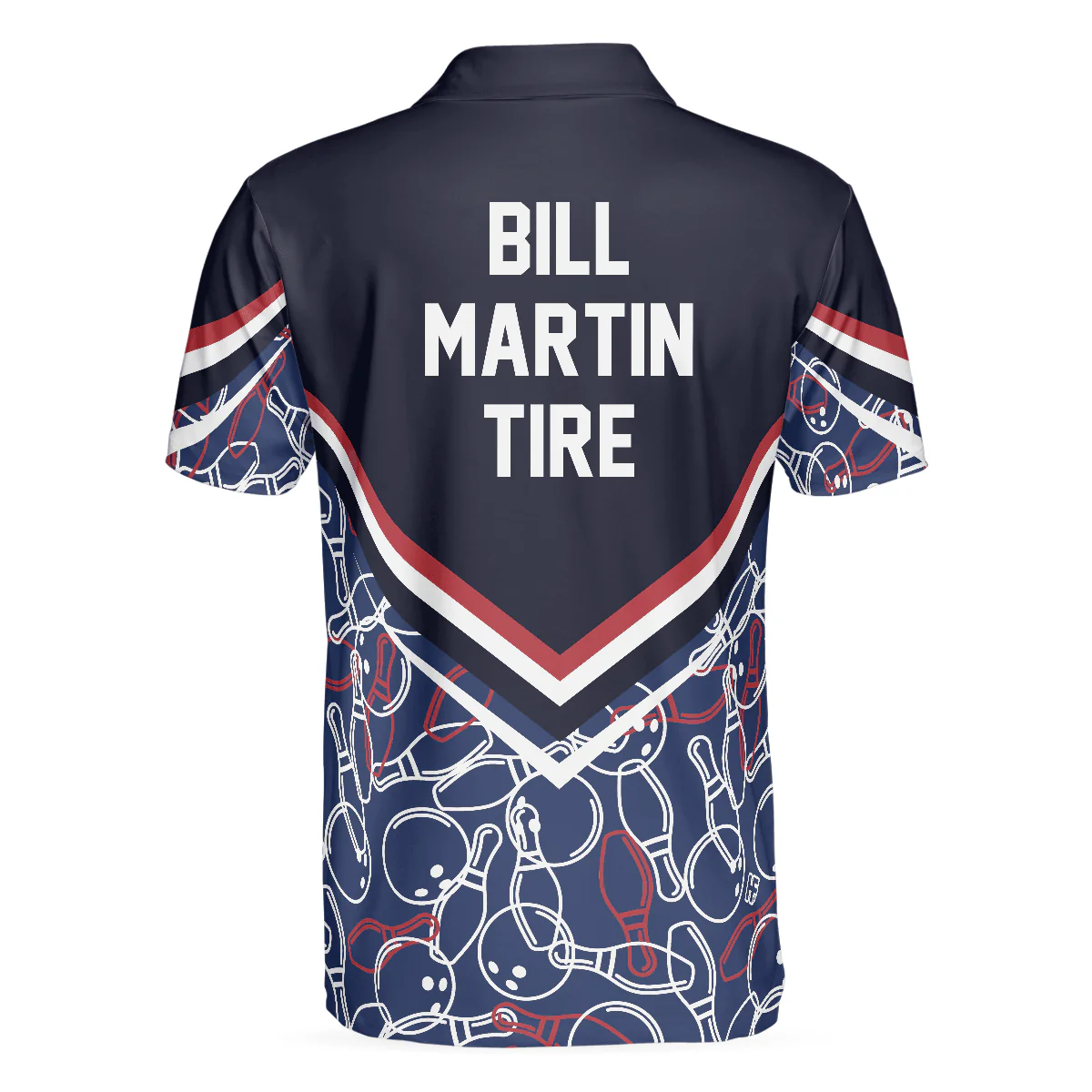 Bowling Men Polo Shirt - Bowling Seamless Pattern Men Polo Shirt, Bill Martin Tire Bowling Polo Shirt - Gift For Friend, Family, Bowling Lovers - Image 3