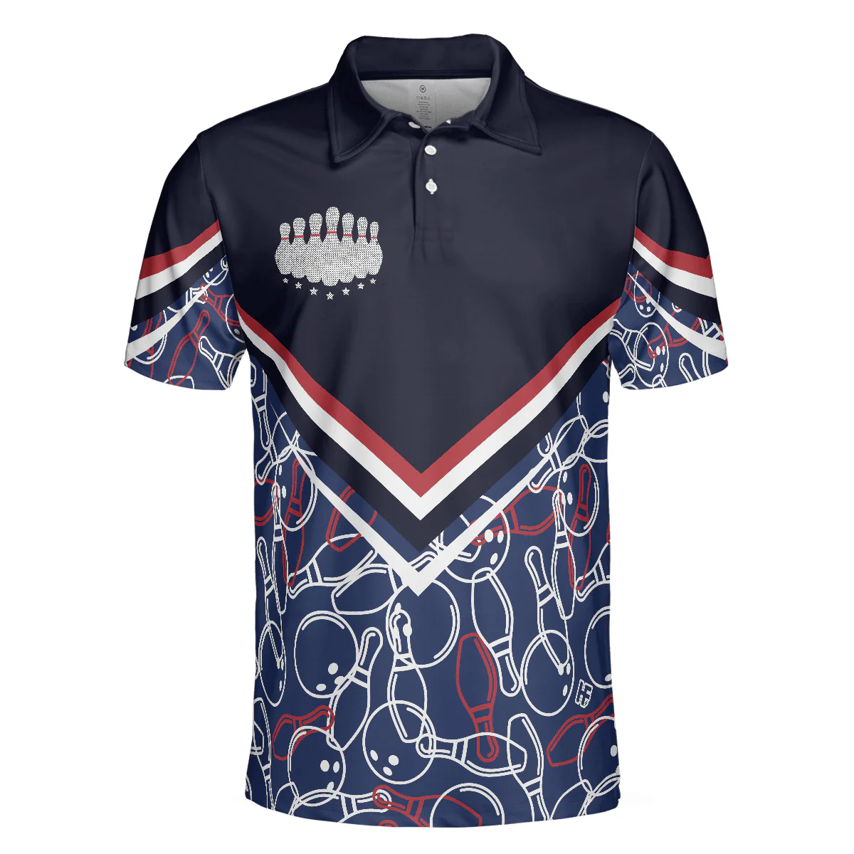 Bowling Men Polo Shirt - Bowling Seamless Pattern Men Polo Shirt, Bill Martin Tire Bowling Polo Shirt - Gift For Friend, Family, Bowling Lovers - Image 4