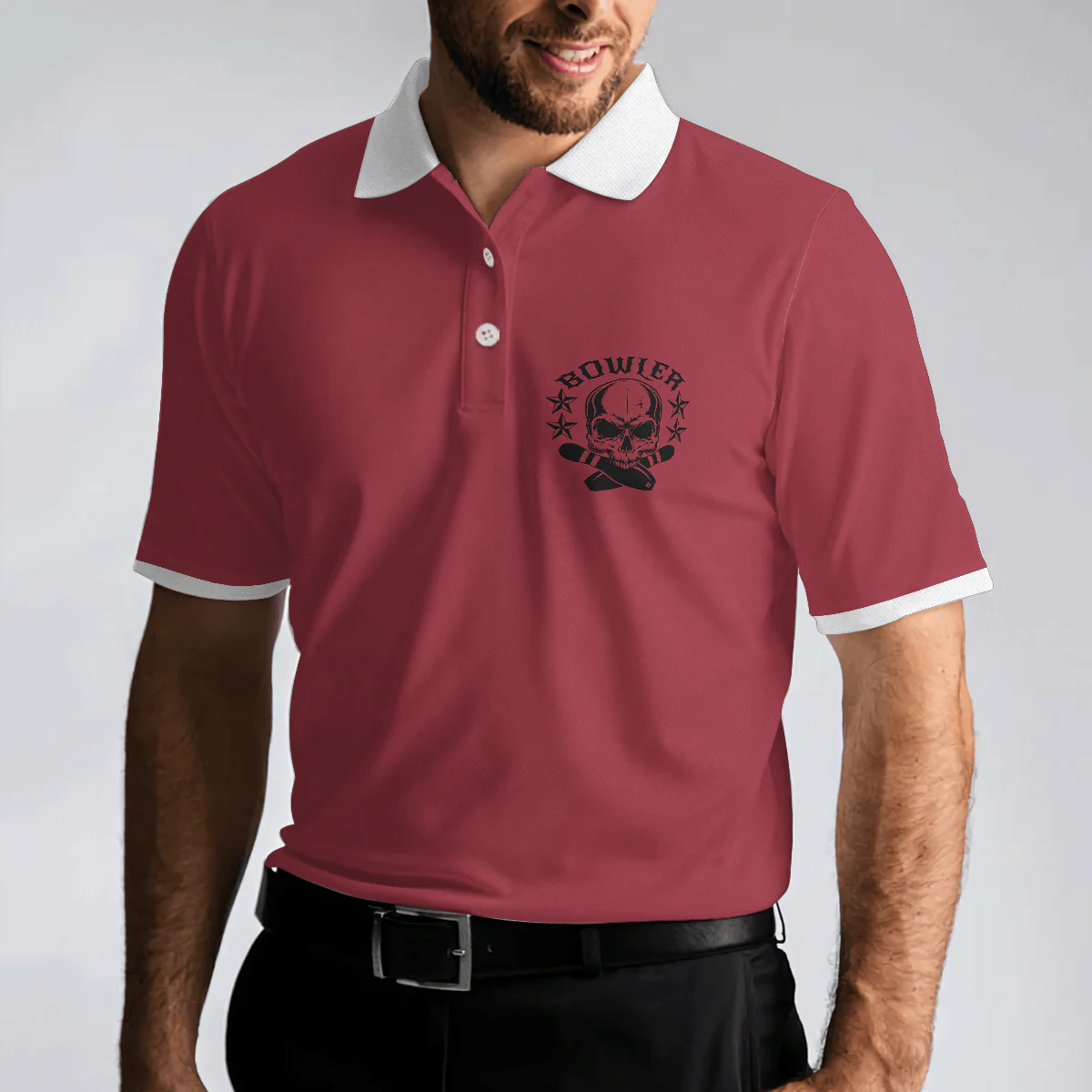Bowling Men Polo Shirt - Bowling Skull Polo Shirt, American Flag Bowling Polo Shirt - Gift For Friend, Family, Bowling Lovers - Image 5
