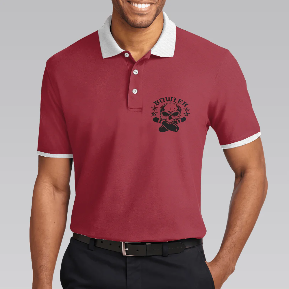 Bowling Men Polo Shirt - Bowling Skull Polo Shirt, American Flag Bowling Polo Shirt - Gift For Friend, Family, Bowling Lovers - Image 6