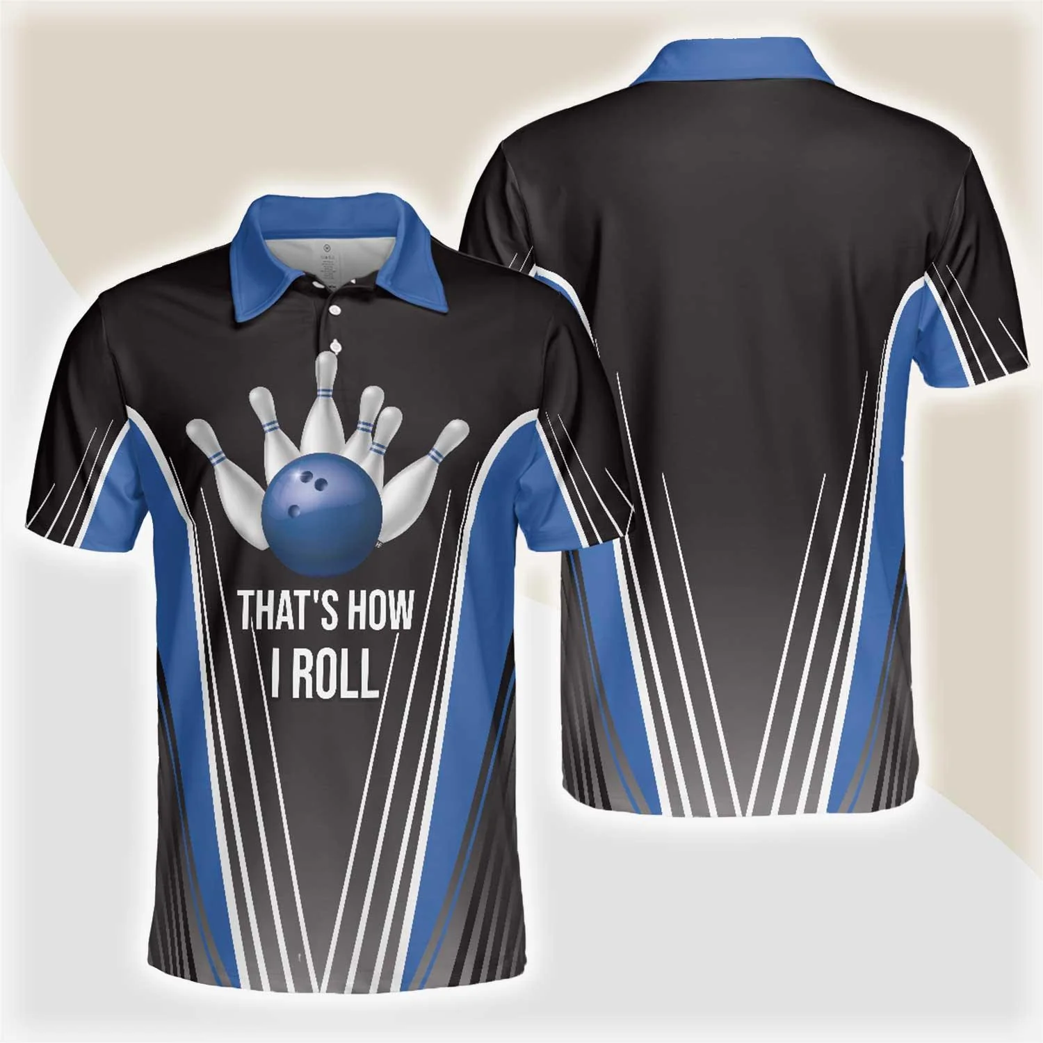 Bowling Men Polo Shirt, Digital Bowling Alley Polo Shirt, Best Roll Bowling Shirt - Perfect Gift For Men, Bowling Lovers